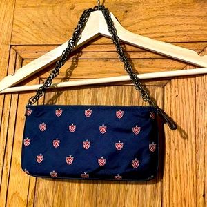 Vintage J. Crew Pouchette Handbag Navy Blue Preppy